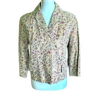 Floral Metallic Leather Jacket, 80's MINT condition, very unique